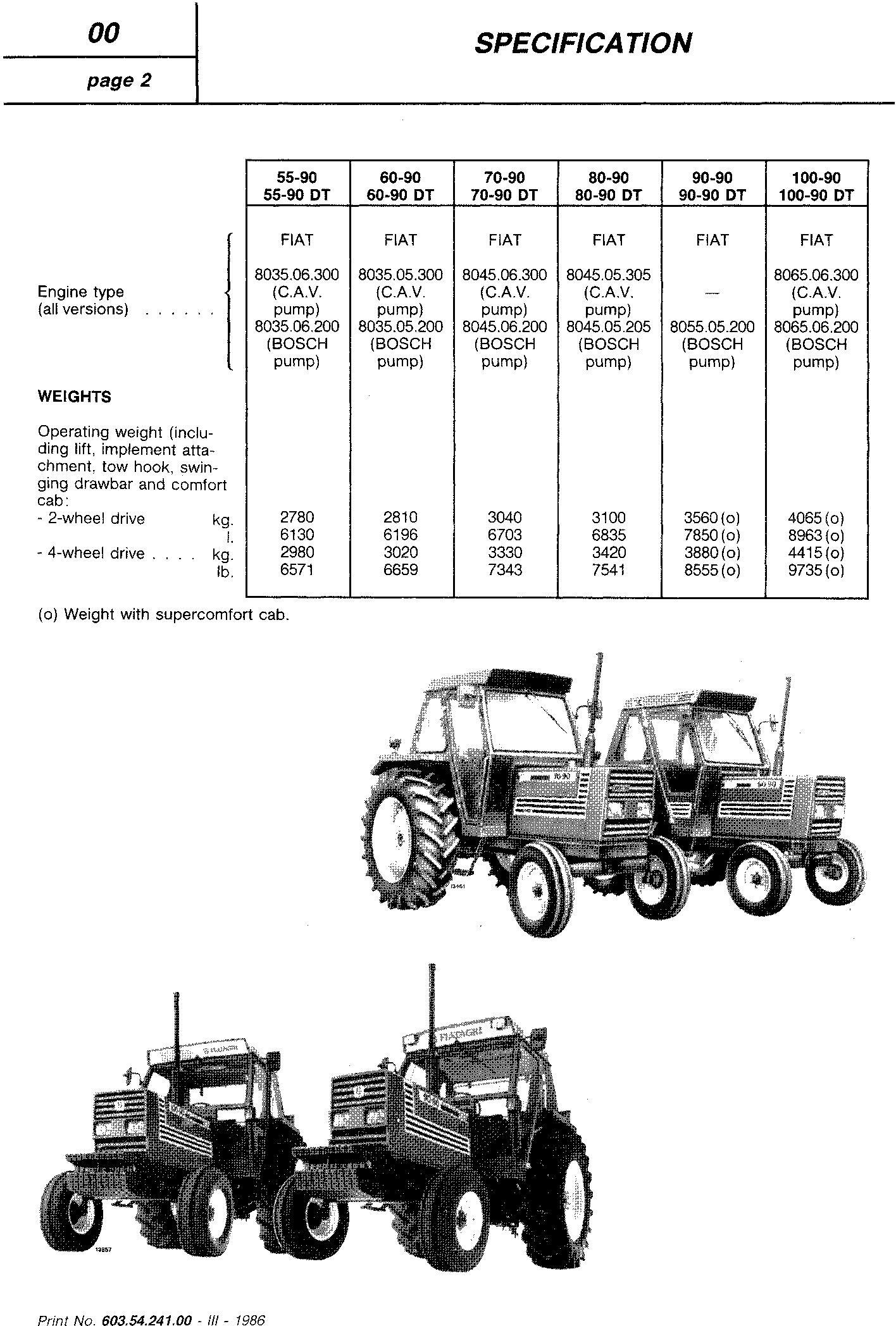Fiat 55-90, 60-90, 70-90, 80-90, 90-90, 100- 90 Tractor Service Manual (6035424100) - 1