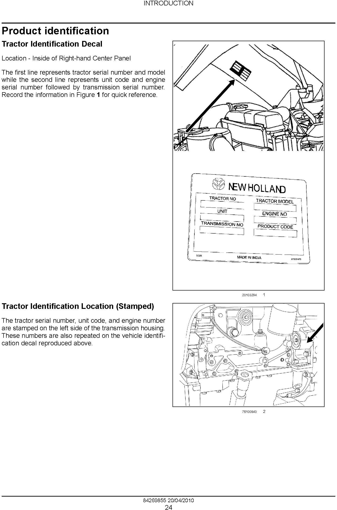 New Holland Workmaster 75, Workmaster 65 Tractor Complete Service Manual - 1