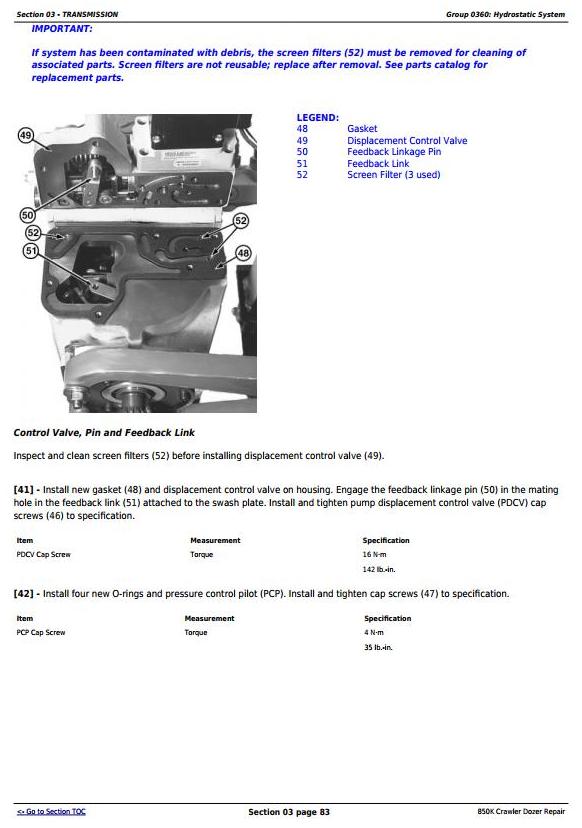 TM12046 - John Deere 850K Crawler Dozer (PIN: 1T0850KX_ _E178122—271265) Service Repair Manual - 2