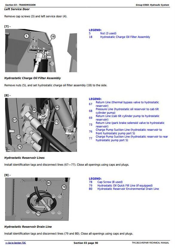 TM12822 - John Deere 605K Crawler Loader (PIN from 1T0605KX**E237629) Service Repair Technical Manual - 2