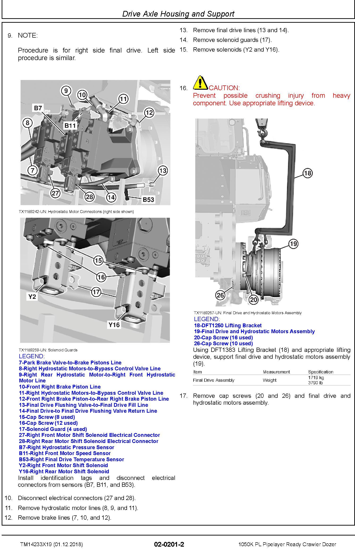 John Deere 1050K PL (SN. F310922-318801) Pipelayer Ready Crawler Dozer Repair Manual (TM14233X19) - 3