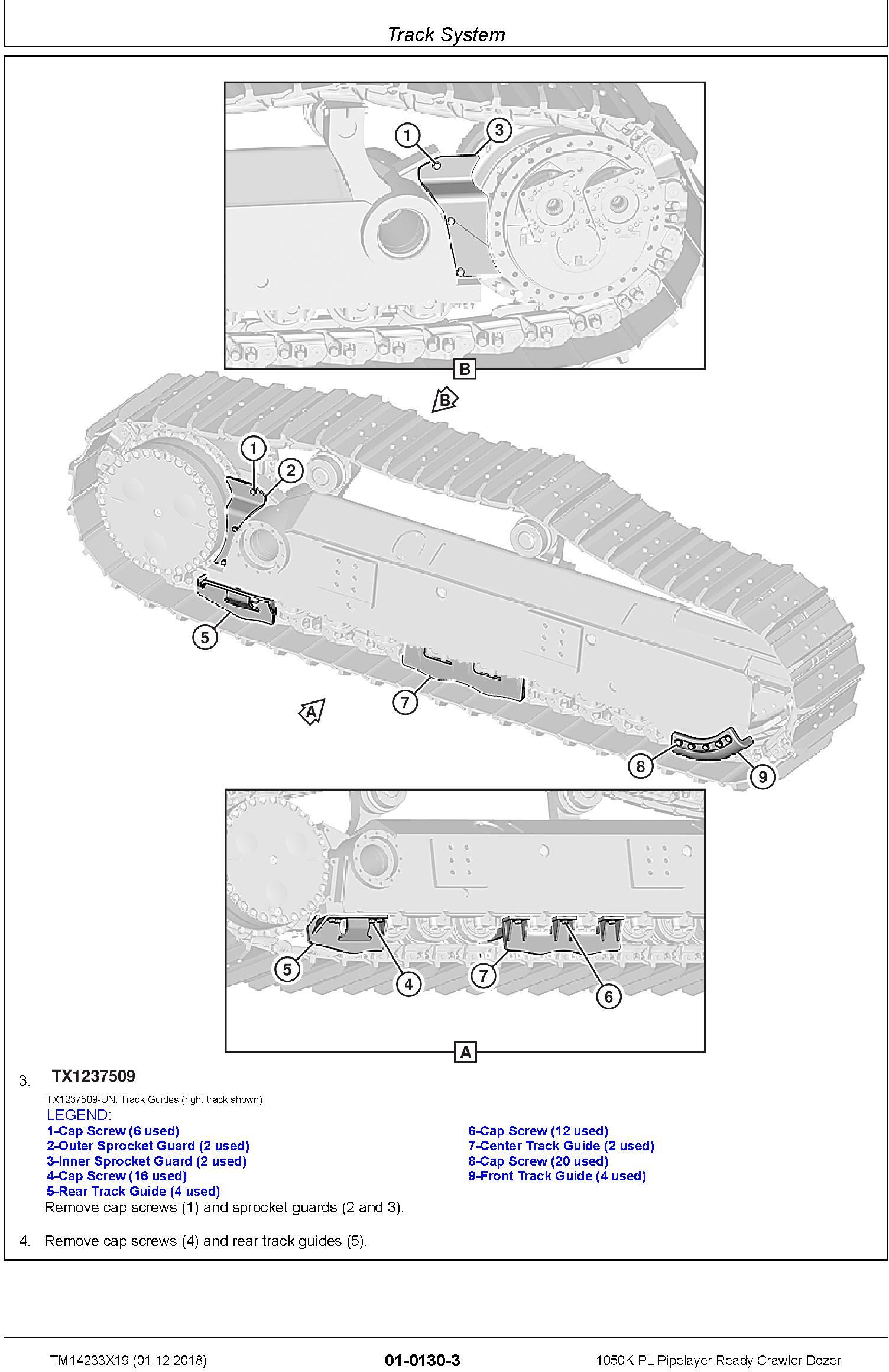 John Deere 1050K PL (SN. F310922-318801) Pipelayer Ready Crawler Dozer Repair Manual (TM14233X19) - 1