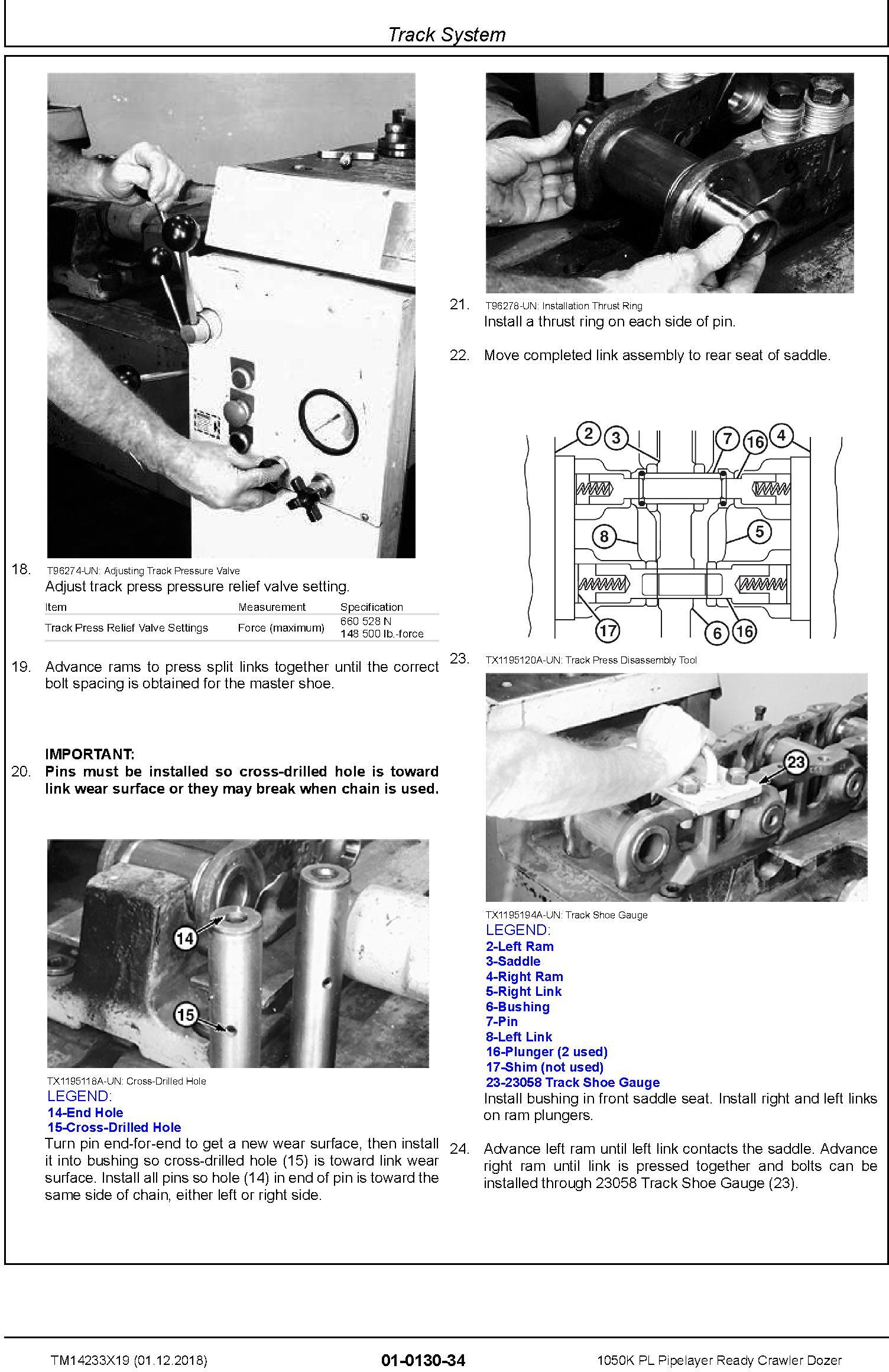 John Deere 1050K PL (SN. F310922-318801) Pipelayer Ready Crawler Dozer Repair Manual (TM14233X19) - 2