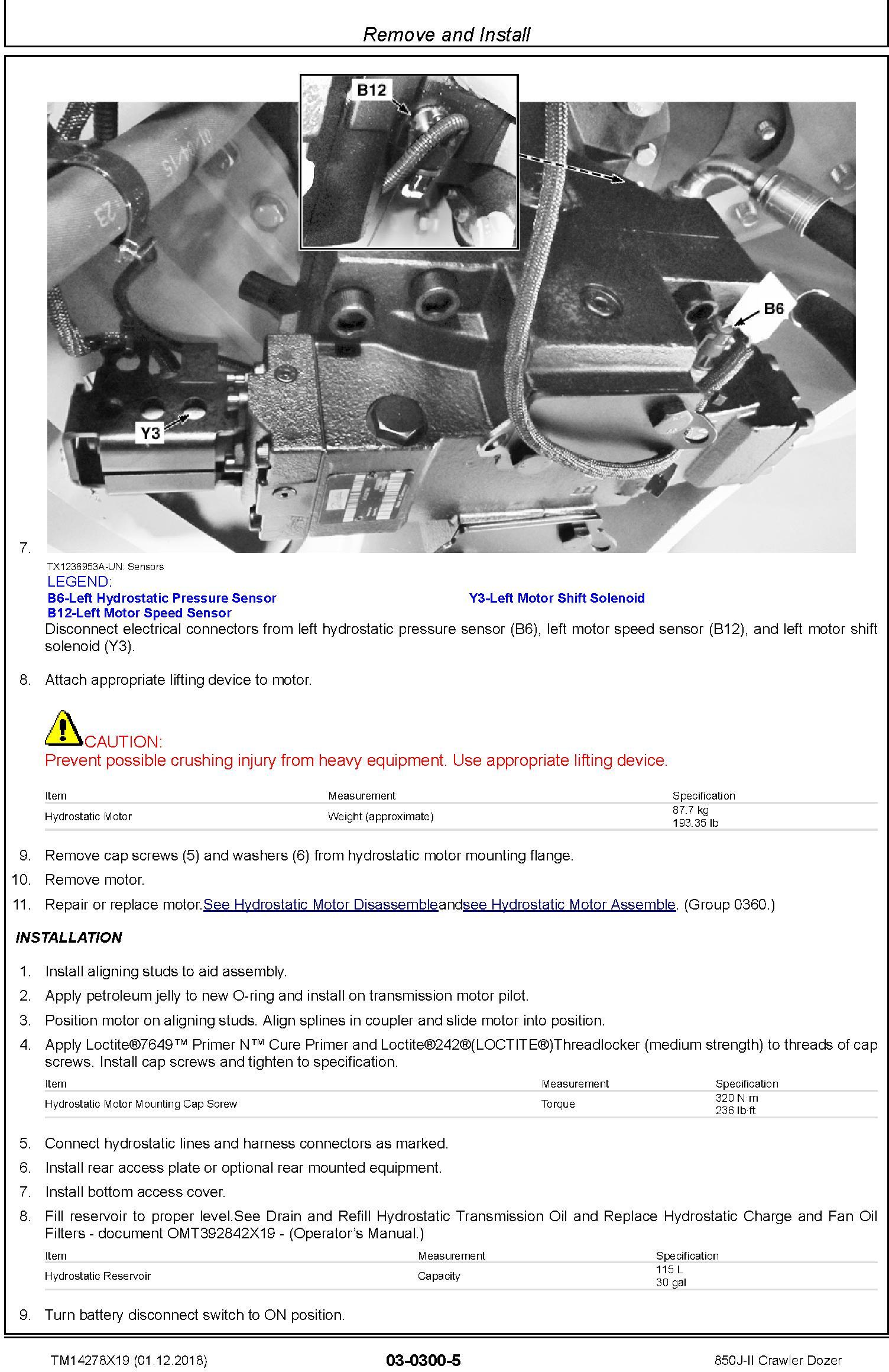 John Deere 850J-II (SN. D000001-) Crawler Dozer Repair Service Manual (TM14278X19) - 3