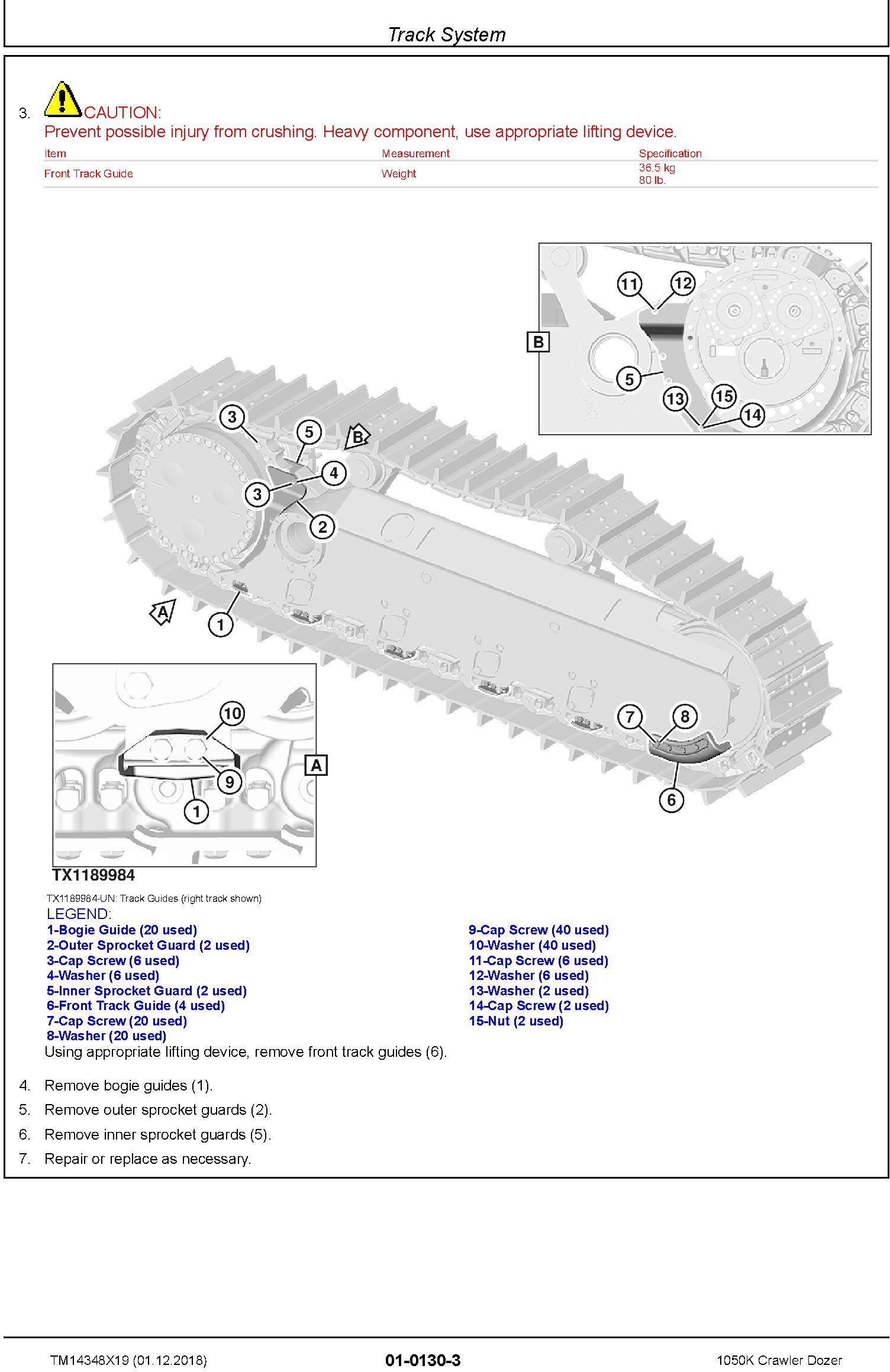 John Deere 1050K (SN. F318802-) Crawler Dozer Service Repair Technical Manual (TM14348X19) - 1