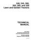 John Deere 240, 245, 260, 265, 285 and 320 Lawn Tractors Technical Manual (TM1426) 0