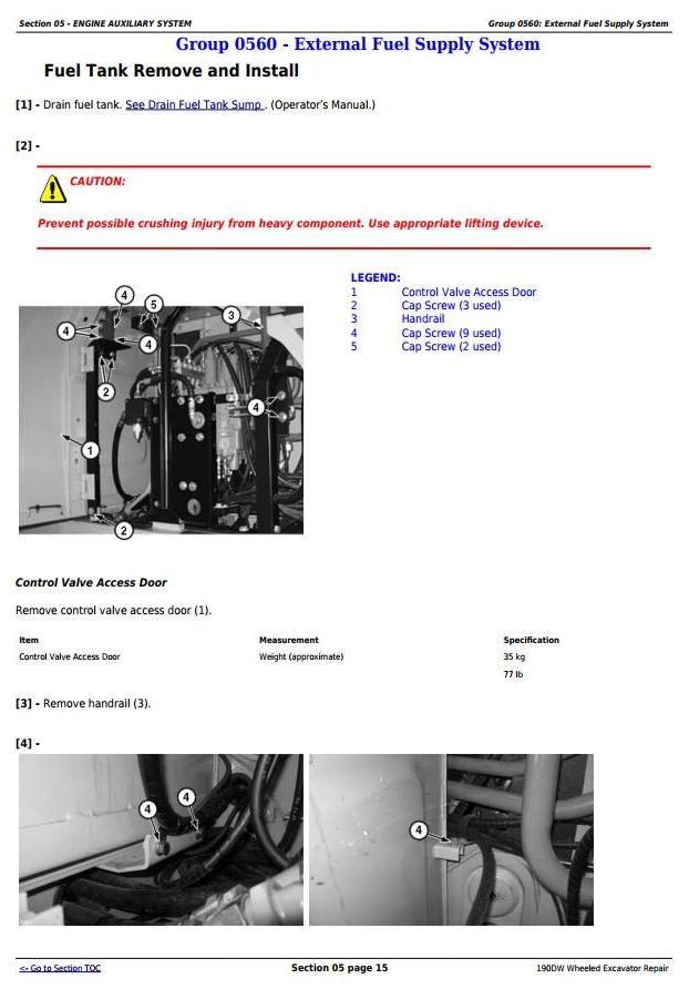 TM10543 - John Deere 190DW Wheeled Excavator Service Repair Technical Manual - 1
