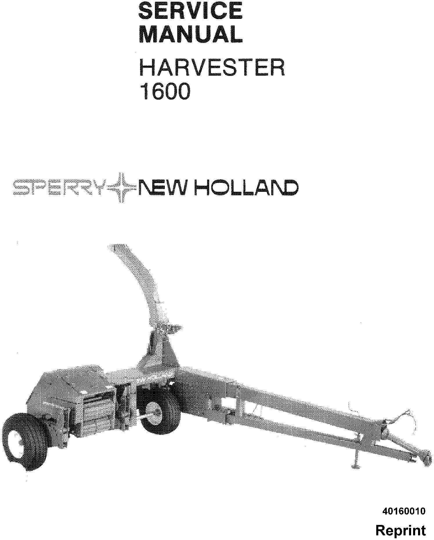 New Holland 1600 Forage Harvester Service Manual - 19362