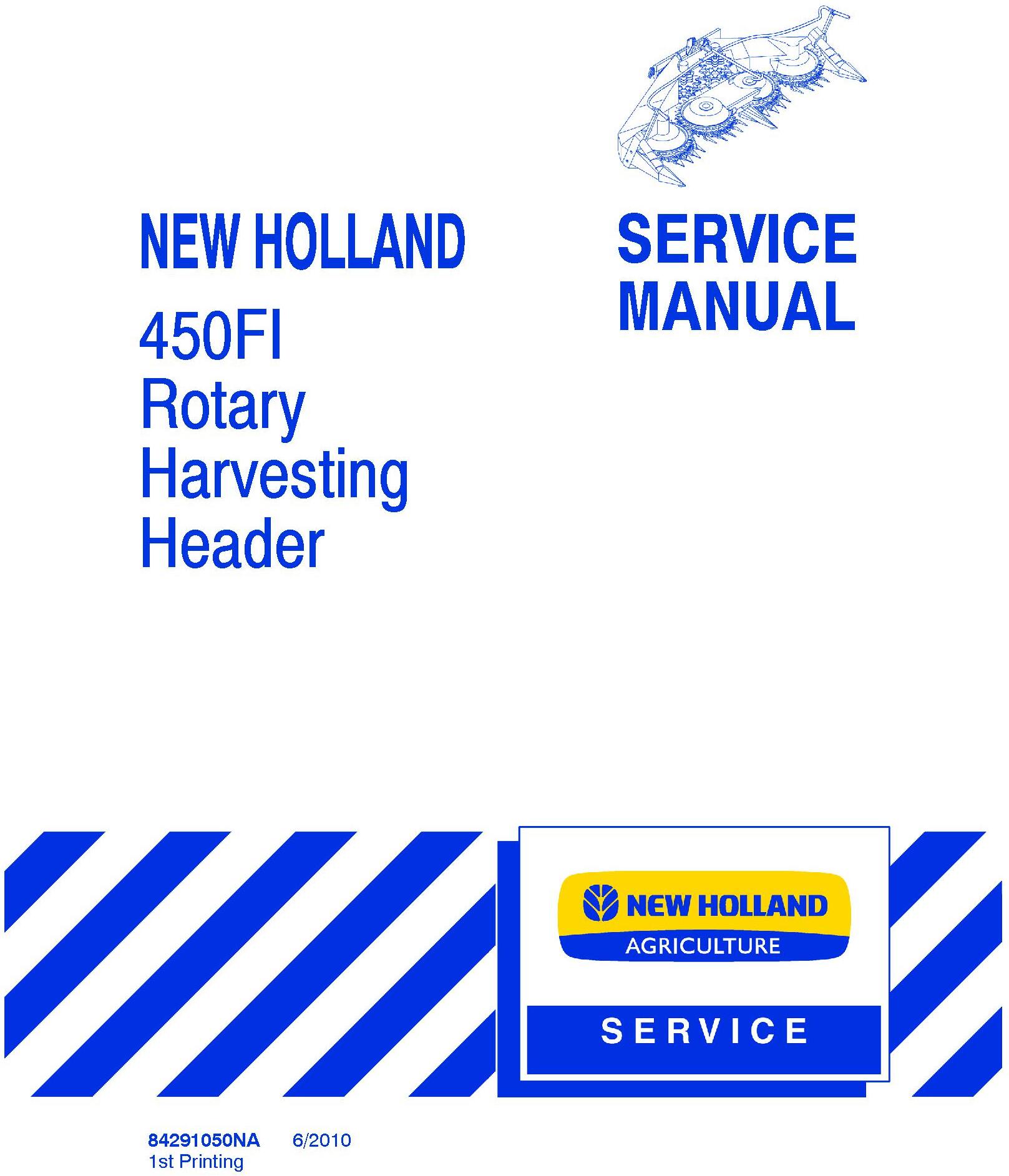 New Holland 450FI Rotary Harvesting Headers Service Manual - 20053