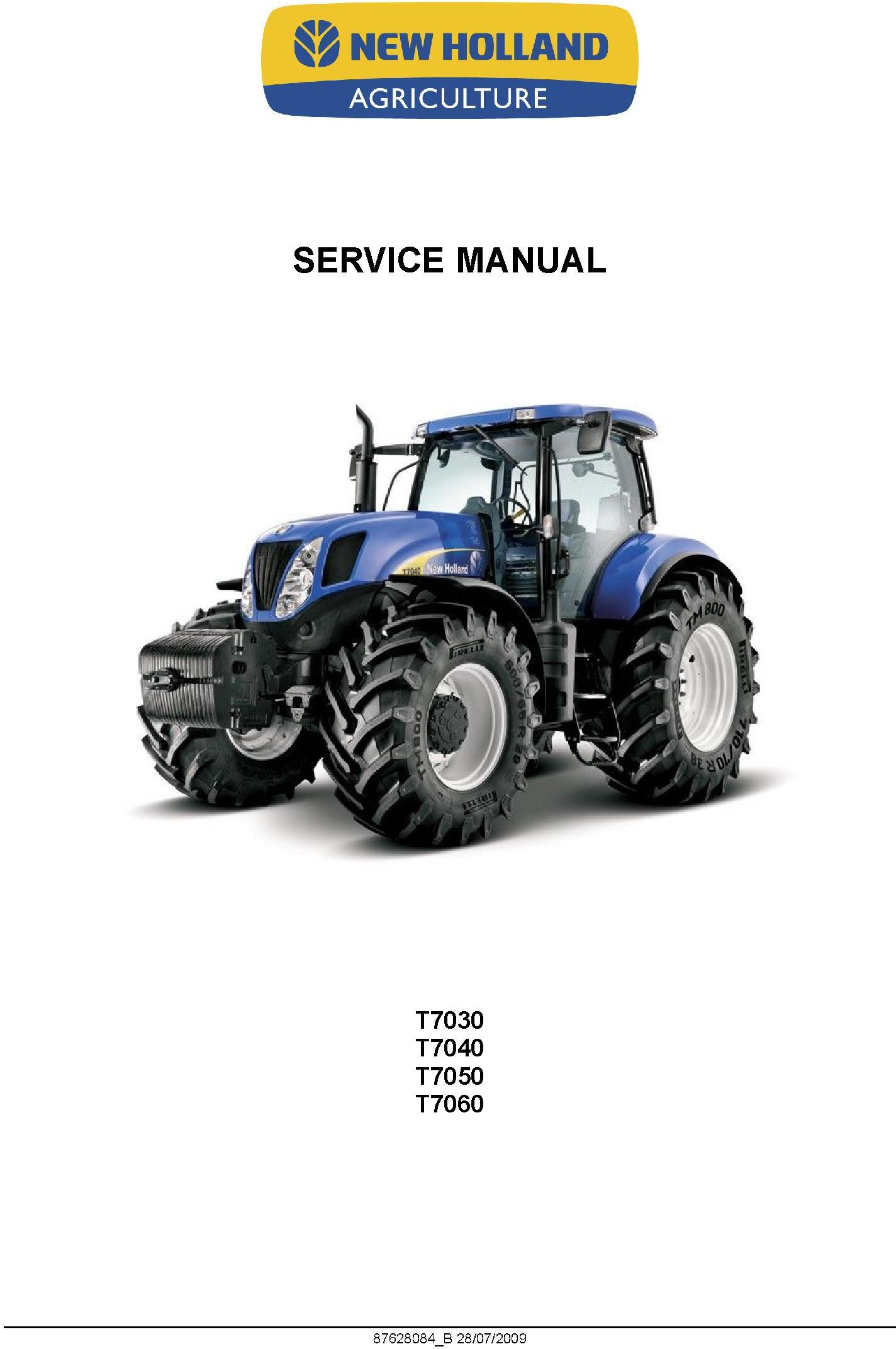 New Holland T7030 T7040 T7050 T7060 Tractor Service Manual - 19624