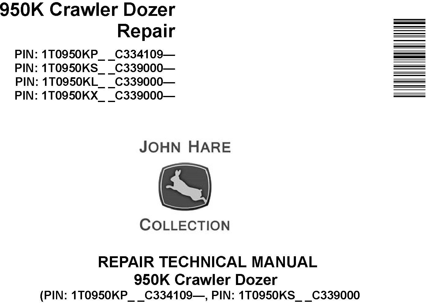 John Deere 950K Crawler Dozer Repair Technical Manual (TM14360X19) - 20092