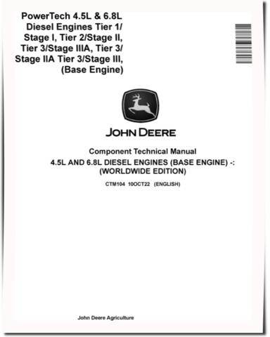 Powertech 4045, 6068  Tier1/Stage I, Tier2/Stage II, Tier3/Stage IIIA, Tier3/Stage IIA Tier3/Stage III Diesel Engines (Base Engine) Component Technical Manual (CTM104)