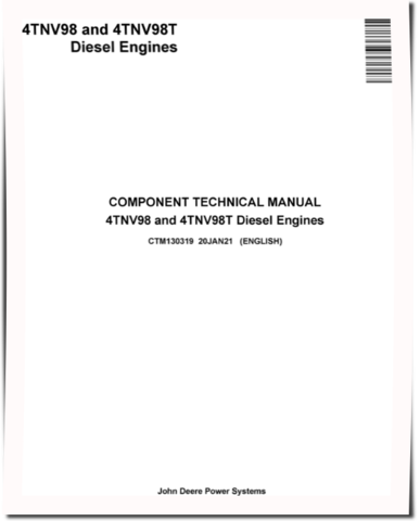 Yanmar 4TNV98 and 4TNV98T (iT4/Stage IIIB) Diesel Engines Engine Technical Manual (CTM130319)