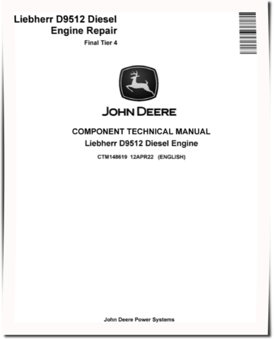 Liebherr D9512 Final Tier 4 Diesel Engines Component Technical Manual (CTM148619)