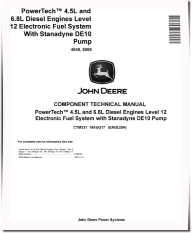 Powertech 4045, 6068 Diesel Engines Level 12 Electronic Fuel System with Stanadyne DE10 Pump Technical Manual (CTM331)