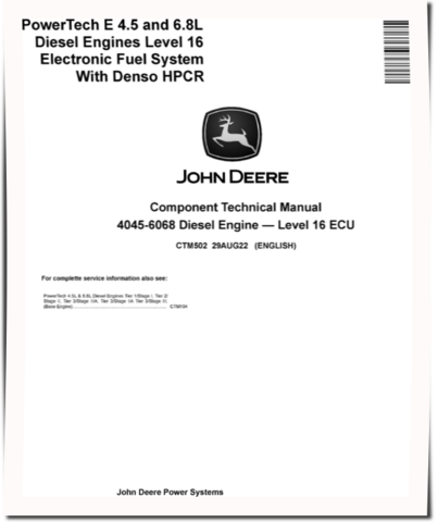 Powertech 4045, 6068 Diesel Engines Level 16 Electronic Fuel System With Denso HPCR Technical Manual (CTM502)