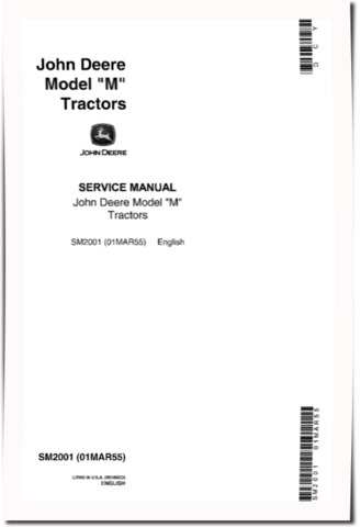 John Deere M Tractors Service Manual (SM2001)