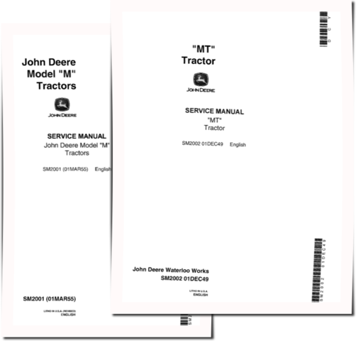 John Deere M and MT Tractors set of Service Manuals (SM2002)