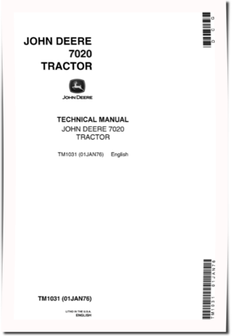 John Deere 7020 Tractors Technical Manual (TM1031)
