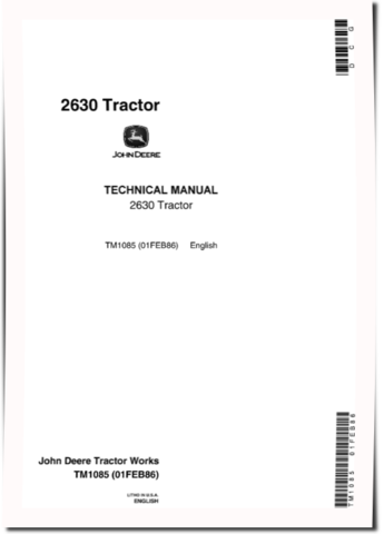 John Deere 2630 Utility Tractors Technical Manual (TM1085)