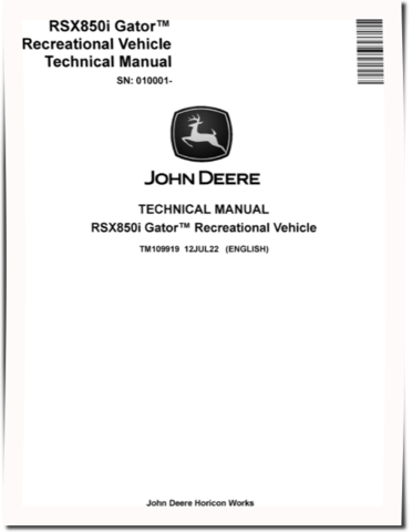 John Deere RSX850i (SN. from 010001) Gator Recreational Vehicles Technical Manual (TM109919)