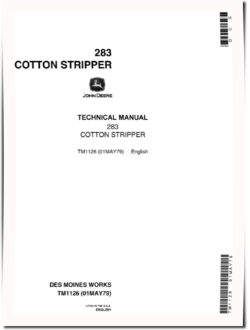 John Deere 283 Cotton Strippers Technical Manual (TM1126)