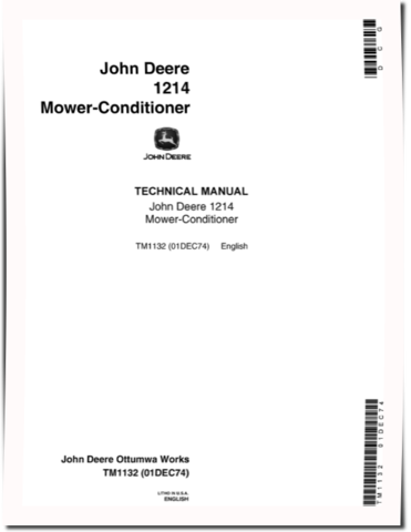 John Deere 1214 Mower-Conditioners Technical Manual (TM1132)
