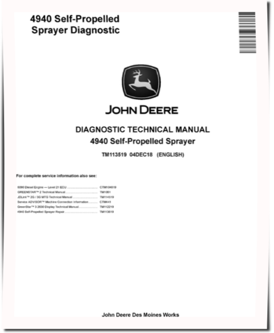 John Deere 4940 Self-Propelled Sprayers Diagnostic Manual (TM113519)