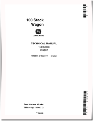 John Deere 100 Stack Wagons Technical Manual (TM1144)