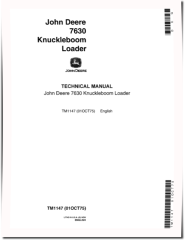 John Deere 7630 Knuckleboom Loaders Technical Manual (TM1147)