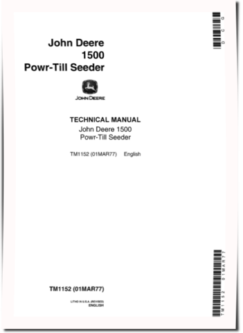 John Deere 1500 Powr-Till Seeders Technical Manual (TM1152)