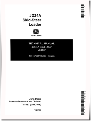John Deere 24A and JD24A Skid Steer Loaders Technical Manual (TM1157)