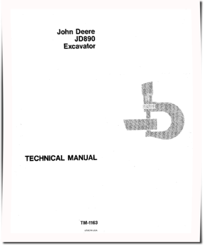 John Deere JD890 Hydraulic Excavators Technical Manual (TM1163)