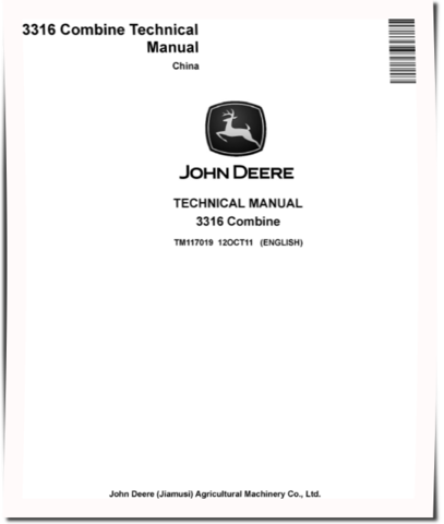John Deere 3316 (C100) Combines Technical Manual (TM117019)