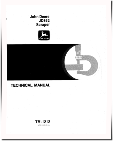John Deere 862 Elevating Scrapers Technical Manual (TM1212)