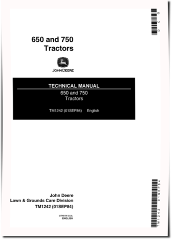 John Deere 650 and 750 Utility Tractors Technical Manual (TM1242)