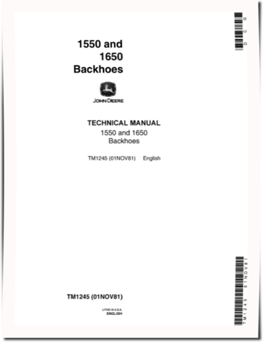 John Deere 1550 and 1650 Backhoes Technical Manual (TM1245)