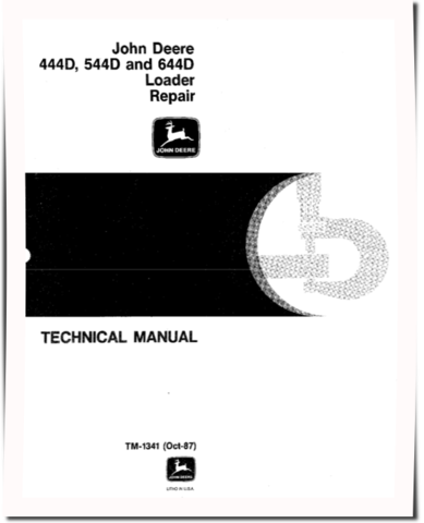 John Deere 444D, 544D and 644D Wheel Loaders Repair Manual (TM1341RE)