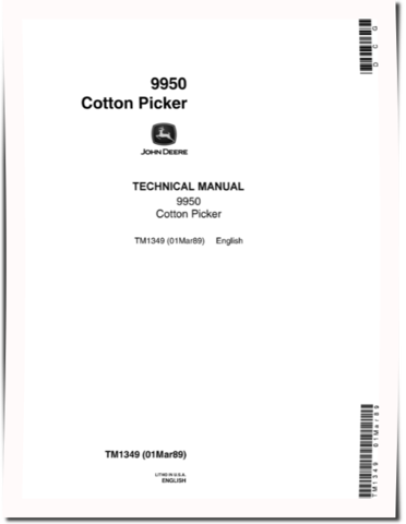 John Deere 9950 Cotton Pickers Technical Manual (TM1349)