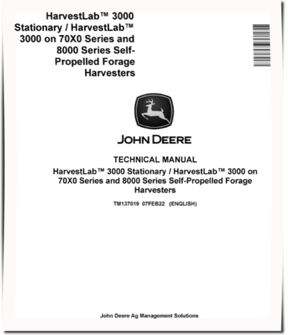 John Deere HarvestLab™ 3000 Systems Technical Manual (TM137019)