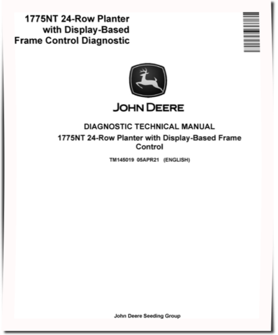 John Deere 1775NT 24 Row Planters with Display-Based Frame Control Diagnostic Manual (TM145019)