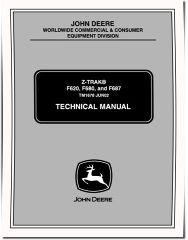John Deere Z-Trak F620, F680 and F687 Zero-Turn Mowers Technical Manual (TM1678)