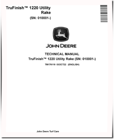 John Deere 1220 TruFinish (SN: 010001-) Utility Rake Technical Manual (TM176119)