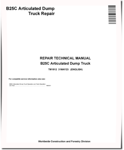 BELL B25C Articulated Dump Trucks Repair Manual (TM1812)