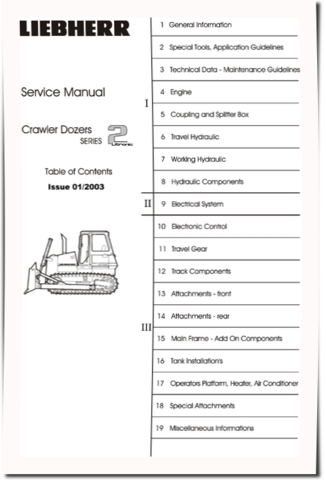 John Deere 1050C, 950C, Liebherr 742 and 752 Crawler Dozers Repair Manual (TM1946)