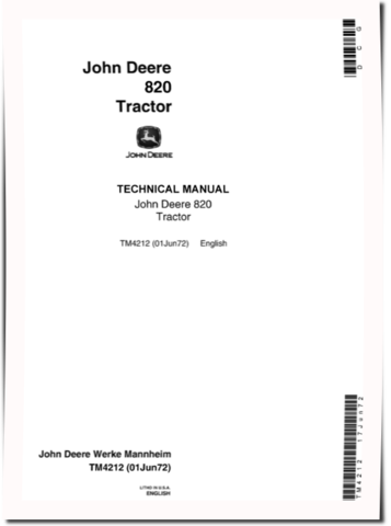 John Deere 820 Tractors Technical Manual (TM4212)