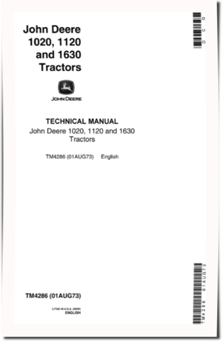John Deere 1020, 1120 and 1630 Tractors Technical Manual (TM4286)