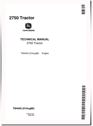 John Deere 2750 Tractors Technical Manual (TM4405)