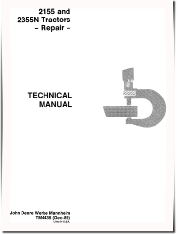 John Deere 2155 and 2355N Tractors Repair Manual (TM4435)