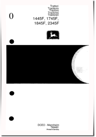 John Deere 1445F, 1745F, 1845F and 2345F Tractors Technical Manual (TM4481)